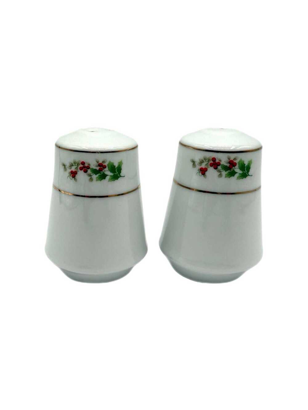 Vintage Holly Berry Christmas Salt & Pepper Shakers – No Stoppers